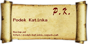 Podek Katinka névjegykártya